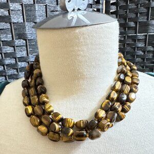 Genuine Tiger Eyen Necklace, NWOT